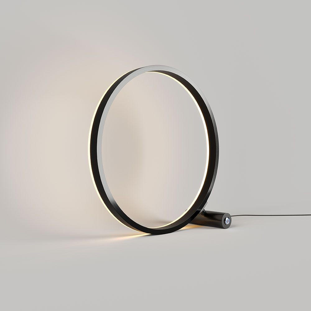 LED-TISCHLAMPE Ring Direkt/Indirekt Schwarz Ø 40cm - Schwarz, Metall (3.3/40/40cm) - s.luce