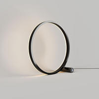 LED-TISCHLAMPE Ring Direkt/Indirekt Schwarz Ø 40cm - Schwarz, Metall (3.3/40/40cm) - s.luce