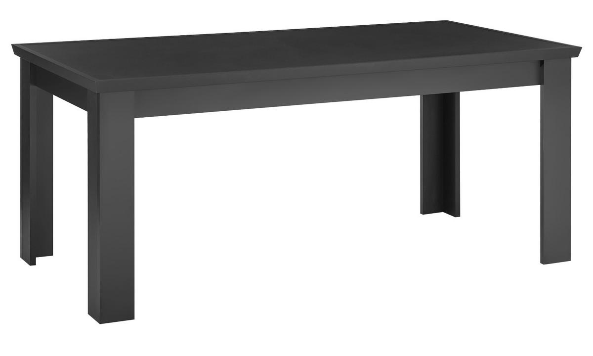 ESSTISCH schwarz matt 180 x 90 cm, Esszimmer Tisch Landhaus-Stil - Schwarz, Holzwerkstoff/Metall (180/77/90cm) - Furn.Design