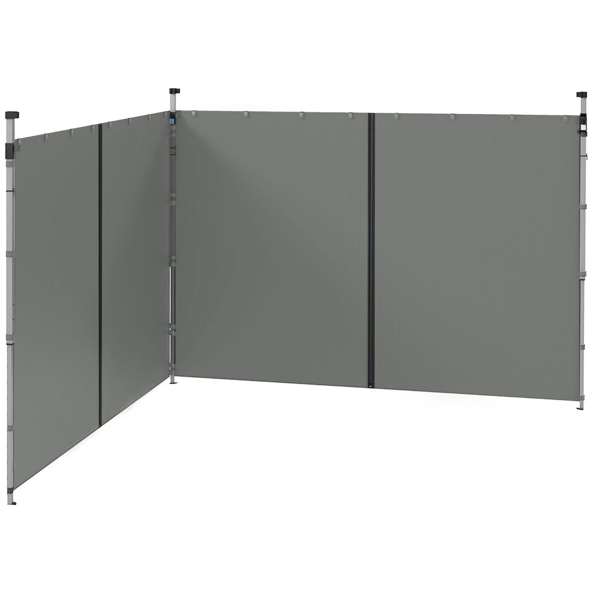 SEITENWÄNDE DE-12615 2er-Set für 3x3 oder 3x6 m mit Reißverschluss Dunkelgrau - Dunkelgrau, Textil (1/195/295cm) - ComfortXL