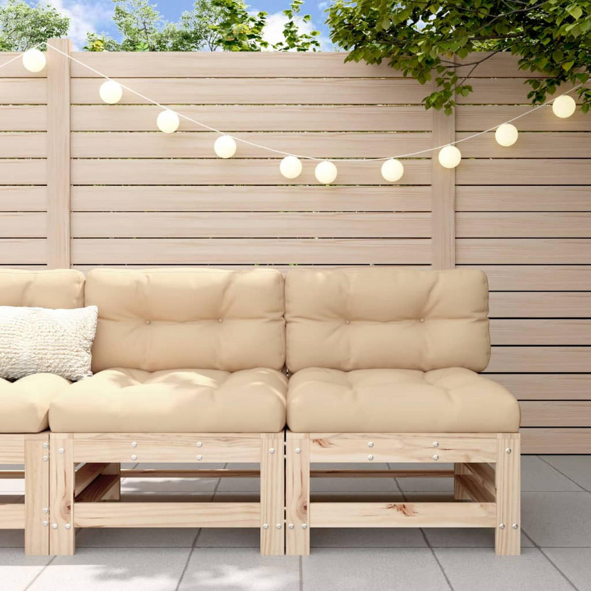 GARTENSOFA PYVOM 63.5/57.5/60 cm （2-SITZER） - Braun, Holz (63.5/57.5/60cm) - ZMH