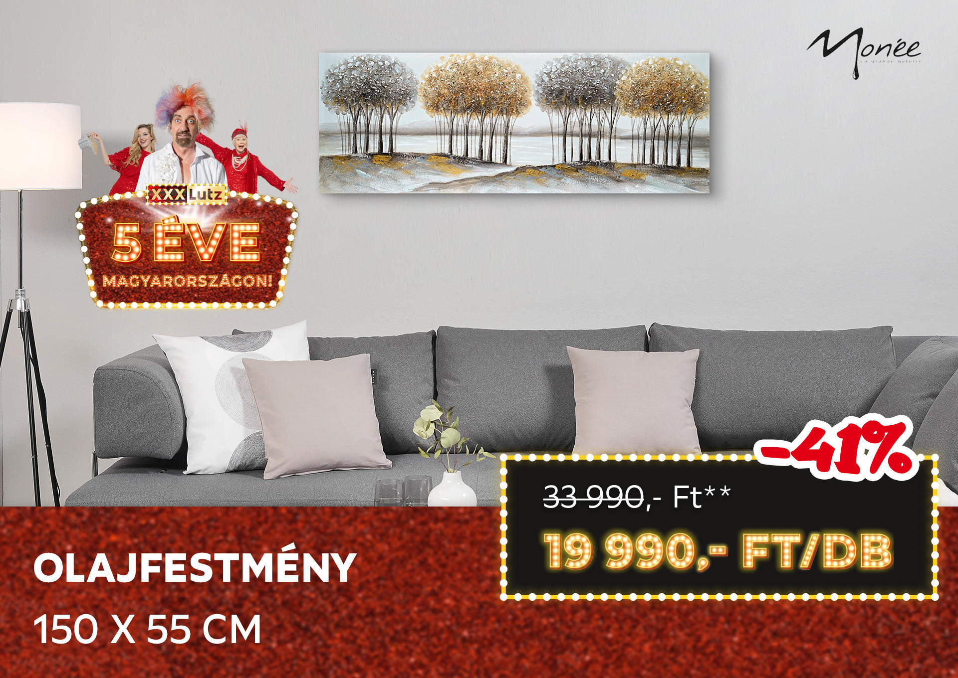 Olajfestmény, 150 x 55 cm Kiemelt termék 33990 Ft.- helyett 19990 Ft.-