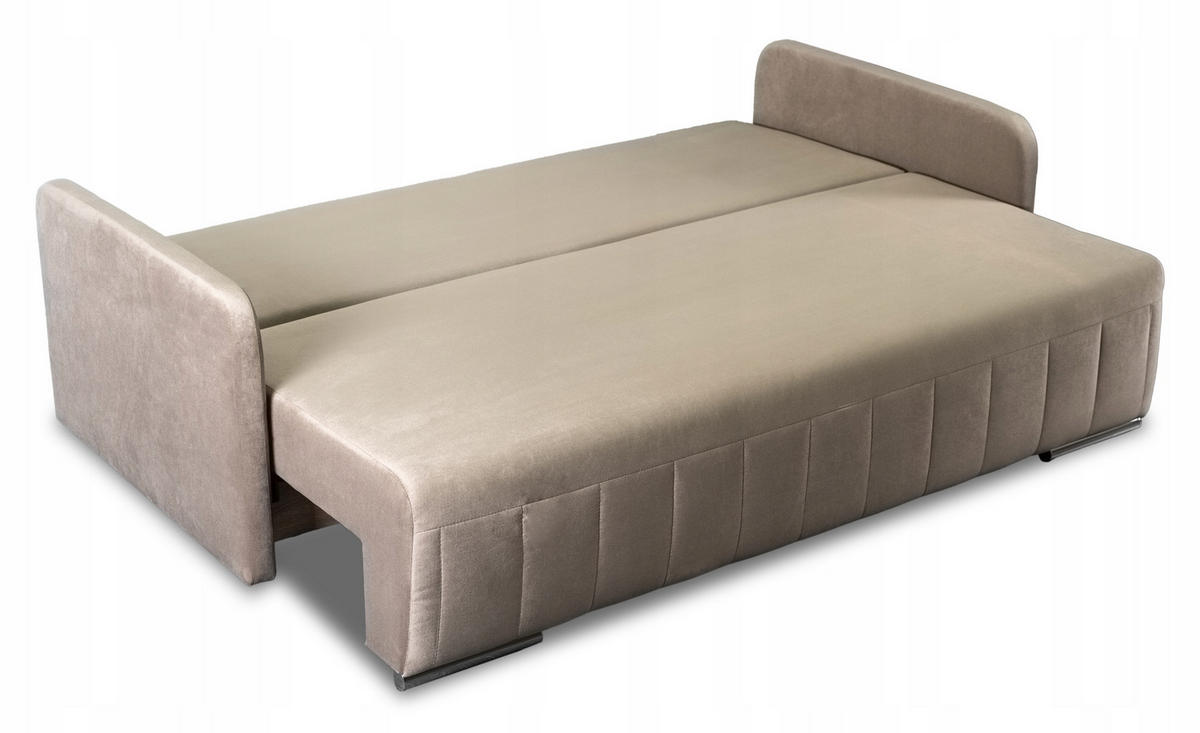 SCHLAFSOFA LUMO Schlaffunktion Zweisitzer beige - Bronzefarben, Holz/Textil (204/91/96cm) - makarowski meble