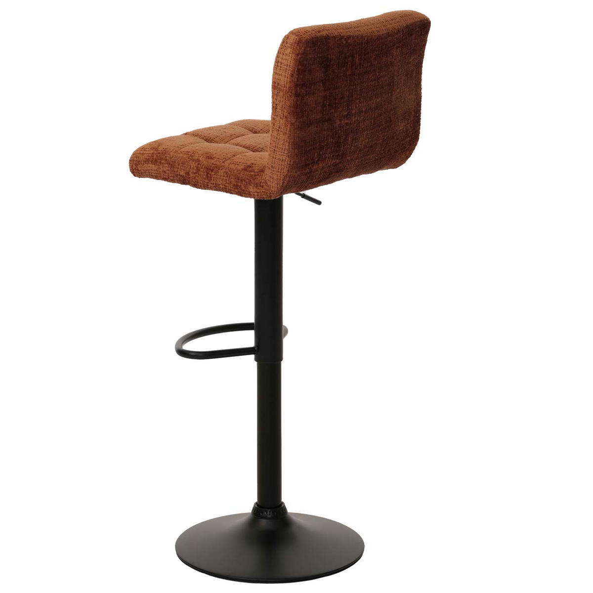 BARHOCKER 2er-Set gepolstert mit Lehne Sitzhöhe 63-83cm höhenverstellbar drehbar Stoff Chenille terracotta - Orange, Textil (38/107/41cm) - PROREGAL