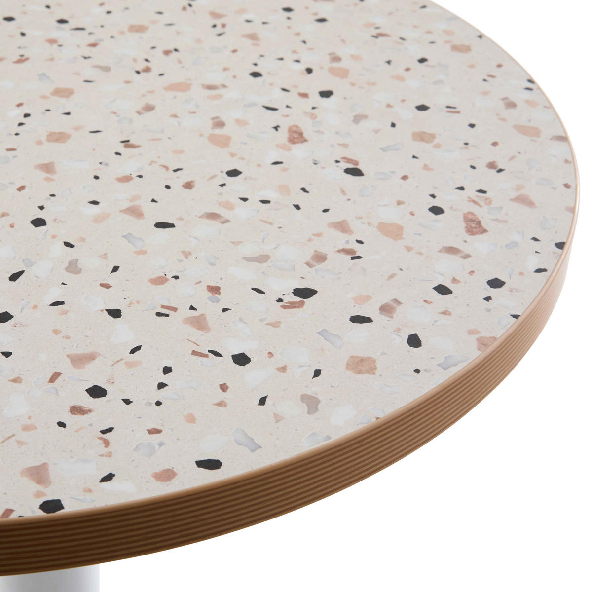 TISCHPLATTE runder 60 cm, Weiß - Creme/Weiß, Kunststoff (60/2.5/60cm) - Oviala