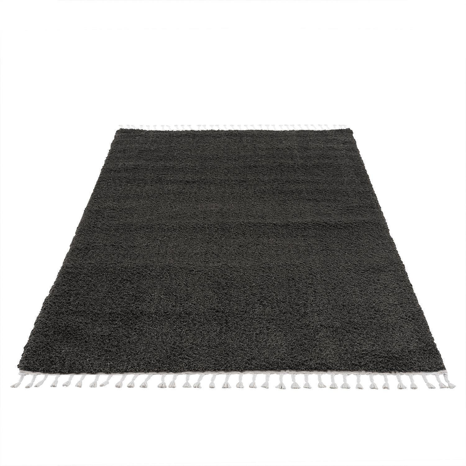 HOCHFLOR-TEPPICH Shaggy Pulpy 100 Schwarz 300x400 cm - Schwarz, Textil (300/400cm) - carpet city
