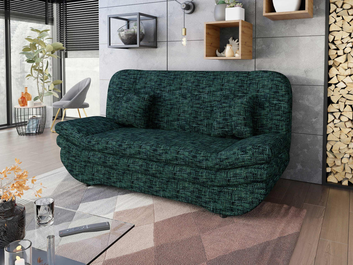 SCHLAFSOFA Weronika Premium - Schwarz/Grün, Holz/Kunststoff (200/95/90cm) - MIRJAN24