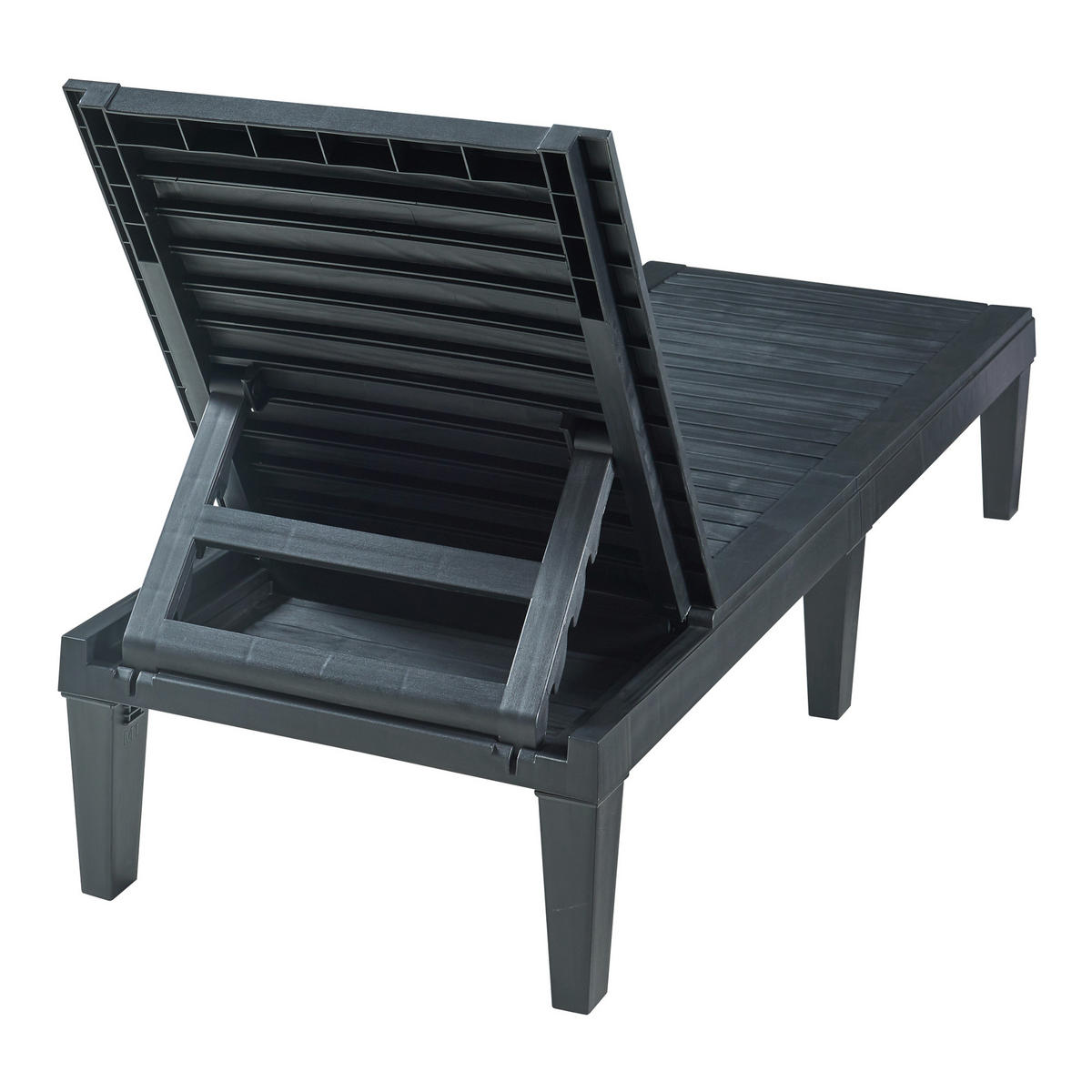 SONNENLIEGE Ateleta - Schwarz, Kunststoff (58/73.5/172cm) - casa.pro