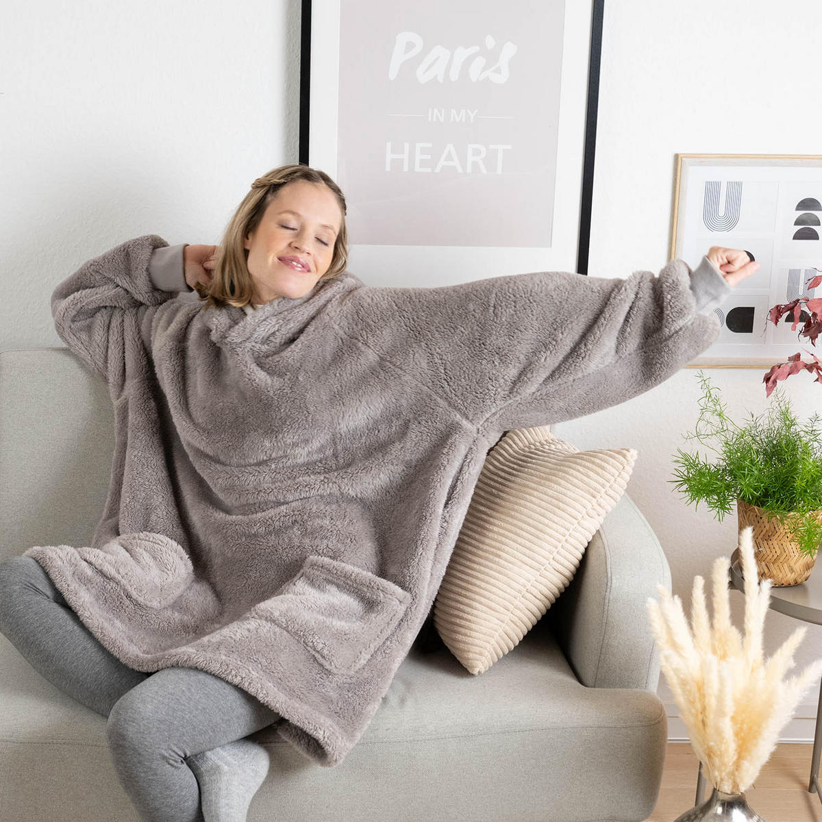 DECKENPULLOVER Loevbacken groß, Braun - Braun, Textil (90/92cm) - Blumtal