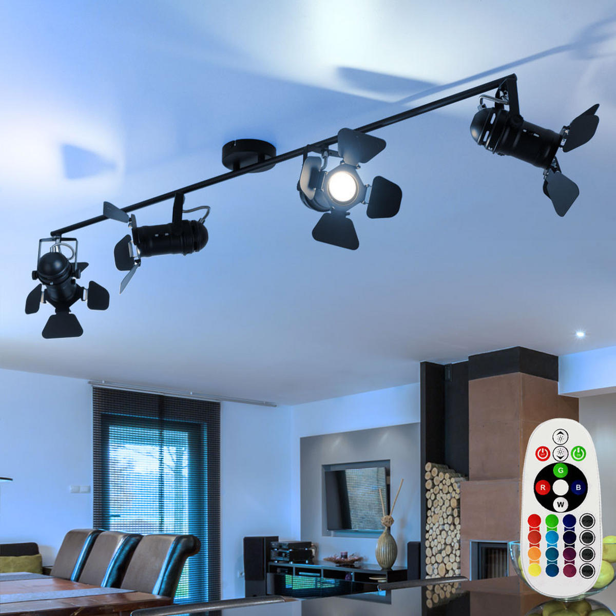 LED DECKENLEUCHTE Egon Schwarz Metall - Schwarz, Metall (110/18/26.5cm) - Globo Lighting