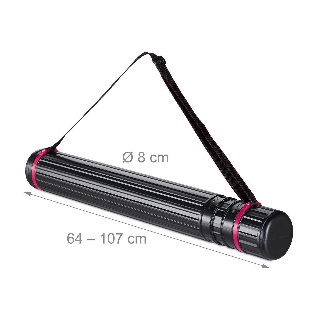 POSTERROLLE - Schwarz, Kunststoff (8/107/8cm) - Relaxdays