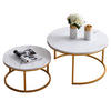 COUCHTISCH 2er Set Beistelltisch Rund, Gold - Goldfarben, Metall (80/80/45cm)