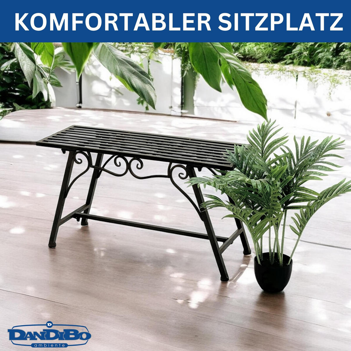 GARTENBANK Metall Braun 83/27/45 cm - Braun, Metall (83/45/27cm) - DanDiBo