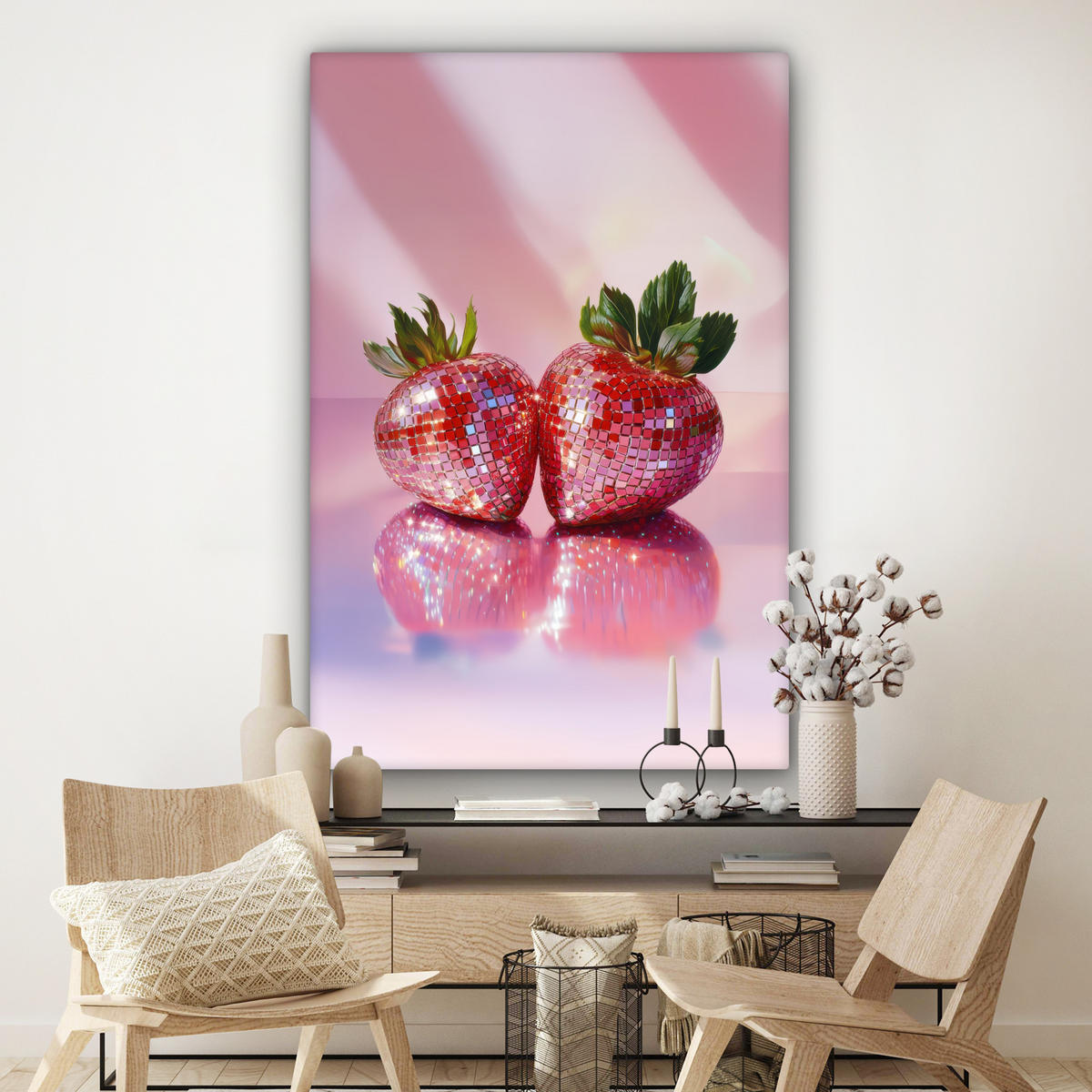 SLIKA NA PLATNU Disko 90x140 cm - pink, tekstil (90/140cm) - MuchoWow