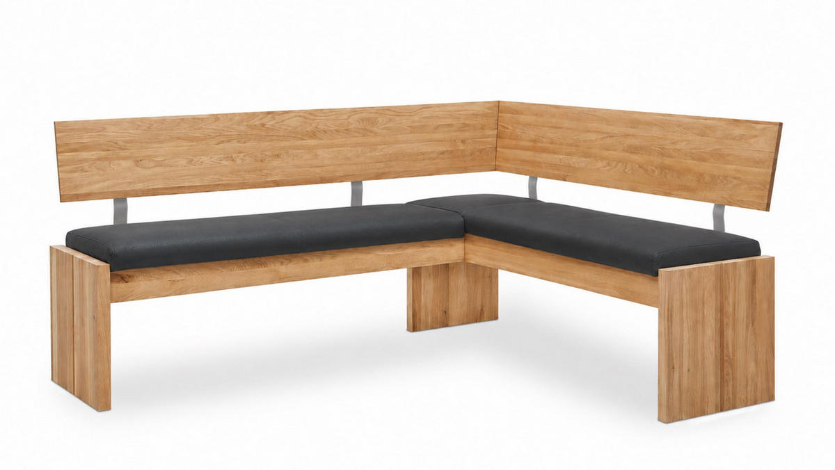 ECKBANKGRUPPE Modern Dani 3 für 7 Personen Massivholz Wildeiche/Grau - Wildeiche/Grau, Holz (192/85/167cm) - 58aufmkessel