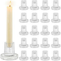 KERZENSTÄNDER 20er Set Glas Transparent 7 cm - Transparent, Glas (5/5/15cm)