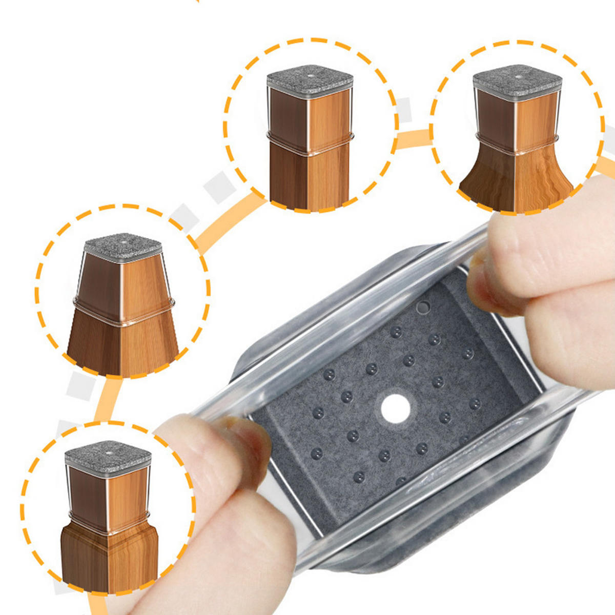 STUHLBEINKAPPEN für 38 - 55mm Stuhlbeine Grau 10-tlg - Grau, Kunststoff (0.38/1/0.55cm)
