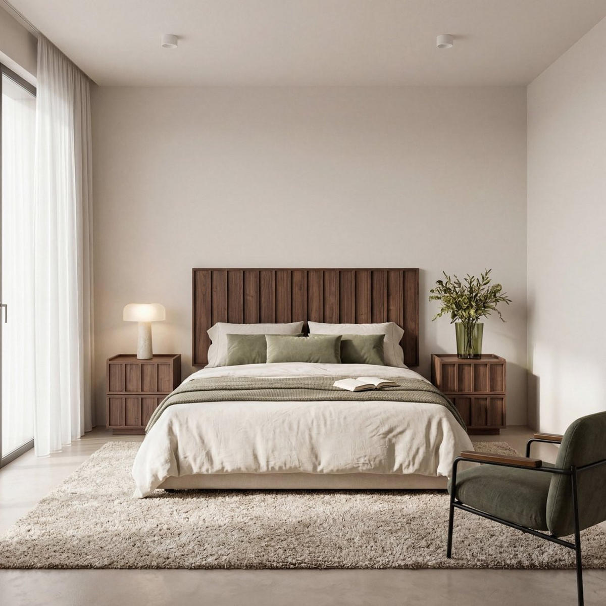 KOPFTEIL DOPPELTES Kairo Walnuss 170 cm x 75 cm - Walnussfarben, Holzwerkstoff (170/3cm) - Klast Home