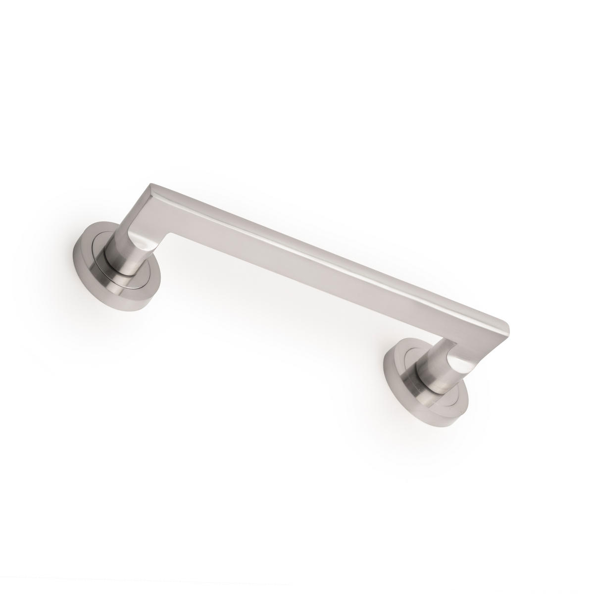 GRIFFE Gerade, mit Rosetten 50mm Durchmesser für Schiebetüren, Aluminium, Nickel satiniert 4er-set - Silberfarben, Metall (20/18/28cm) - EMUCA