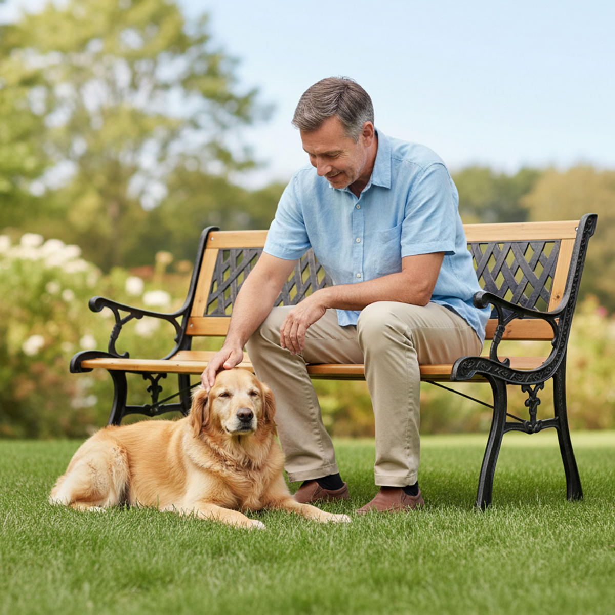 GARTENBANK MIRT Schwarz 125 x 73 x 52 cm - Braun, Holz/Metall (125/73/52cm) - Akord