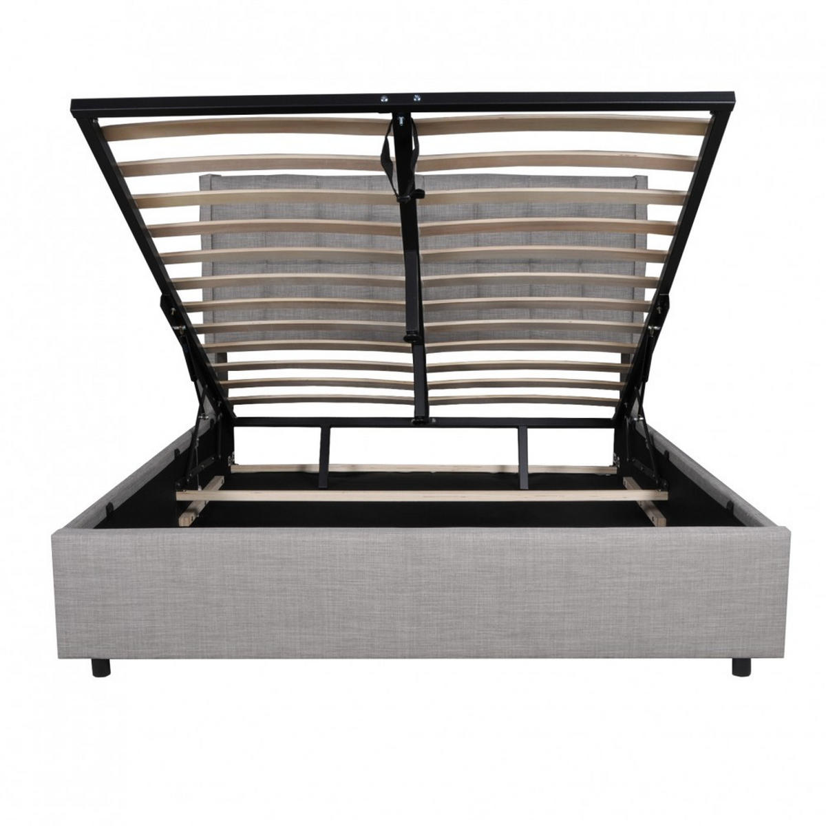 BETTKASTEN WEMBLEY mit Lattenrost/ Bett 140x190 - Hellgrau - Grau, Holzwerkstoff (140/190cm) - Weber Industries