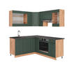 ECKKÜCHE Fame-Line Grün-Gold Landhaus/Goldkraft Eiche 160 x 190 cm AP Anthrazit - Eiche Wotan/Grün, Holzwerkstoff (190/81.6/60cm) - Vicco