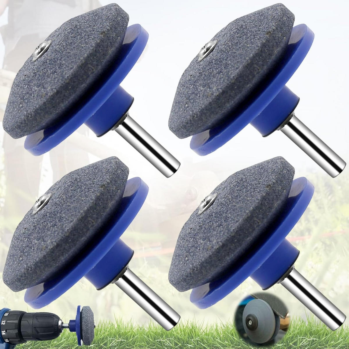 SCHLEIFSCHEIBE – 4-teiliges Set, Dunkelblau - Blau, Metall (1/5/5.4cm) - DCA