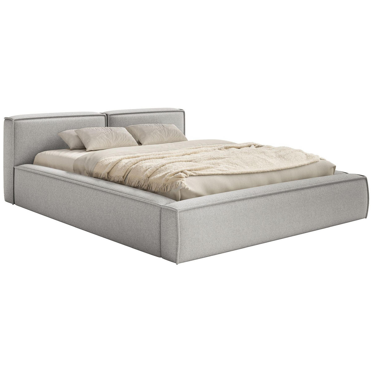 POLSTERBETT Tilves Slim Hellgrau 160x200 cm - Hellgrau/Schwarz, Kunststoff/Textil (160/200cm) - Selsey