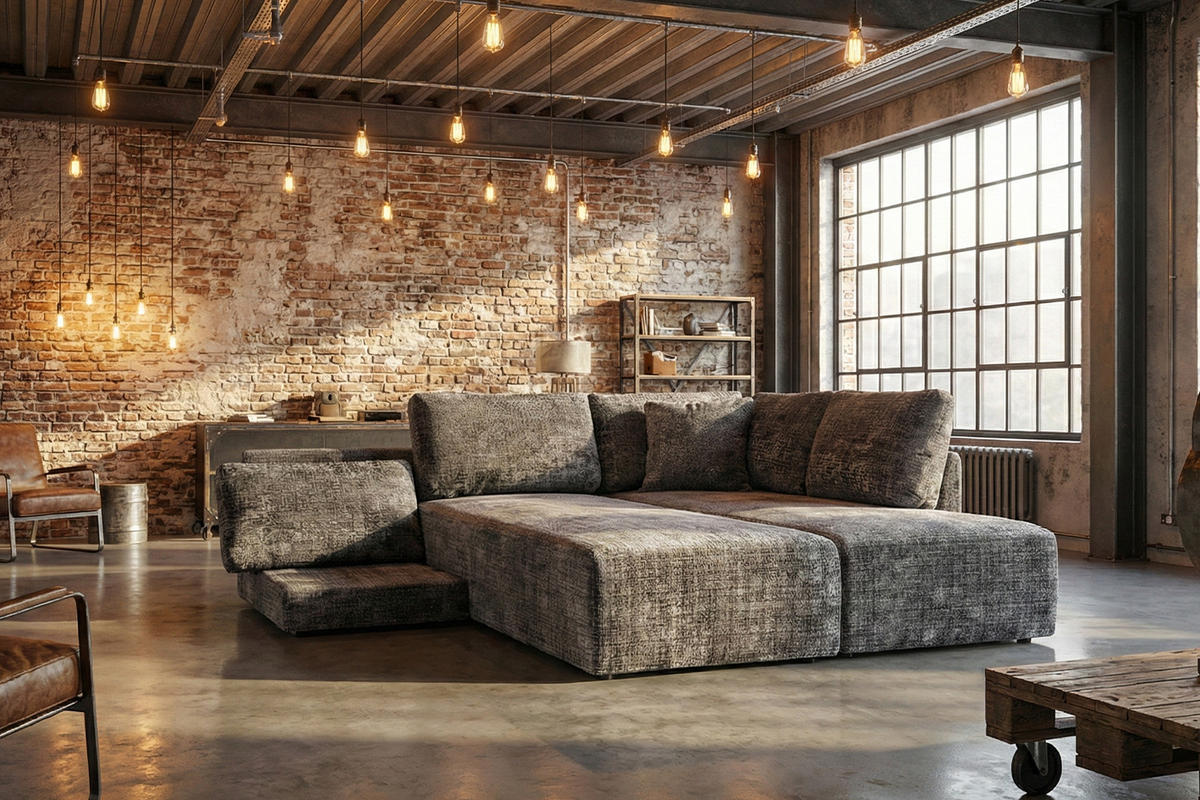 SCHLAFSOFA SADIRA Grau Flachgewebe - Schwarz/Grau, Kunststoff/Textil (288/209cm) - KAWOLA