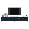 TV-LOWBOARD 2-er Set Elpis2 Marineblau Matt mit Metallrahmen 150 cm - Blau/Kupferfarben, Holzwerkstoff/Metall (300/51.5/36.5cm) - Meble Lindner