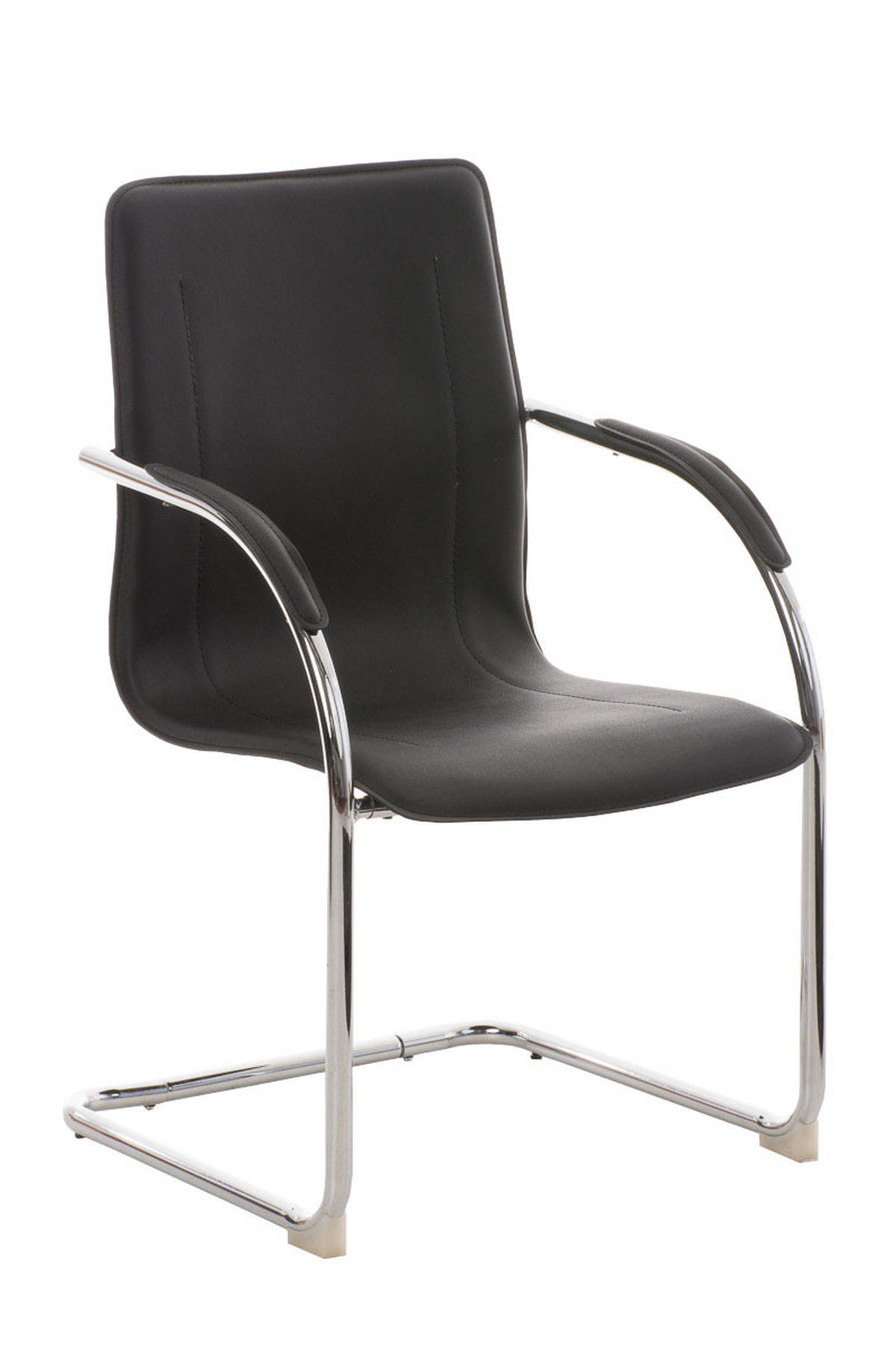 SCHWINGSTUHL Lederlook schwarz - Chromfarben/Schwarz, Textil/Metall (56/94/52cm) - CLP