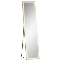 2 in 1 Standspiegel, Wandspiegel, Ganzkörperspiegel mit LED, Ankleidespiegel - Silberfarben, Glas (37/156.5/40cm) - HOMCOM