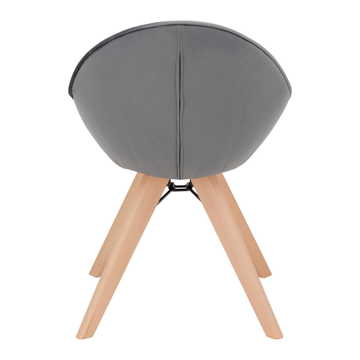 STUHL Daria Grau Samt Drehbar Gepolstert - Dunkelgrau, Holz (57/80.5/59cm) - Bessagi Home