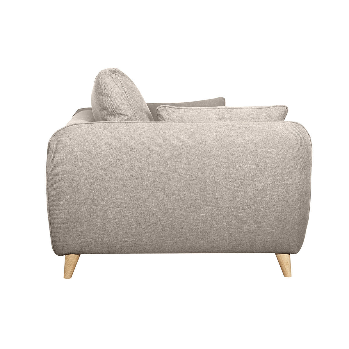 SCHLAFCOUCH Skandinavisch Beige Matratze 10cm 3-Sitzer CREEP - Beige, Textil (103/81/201cm) - Miliboo