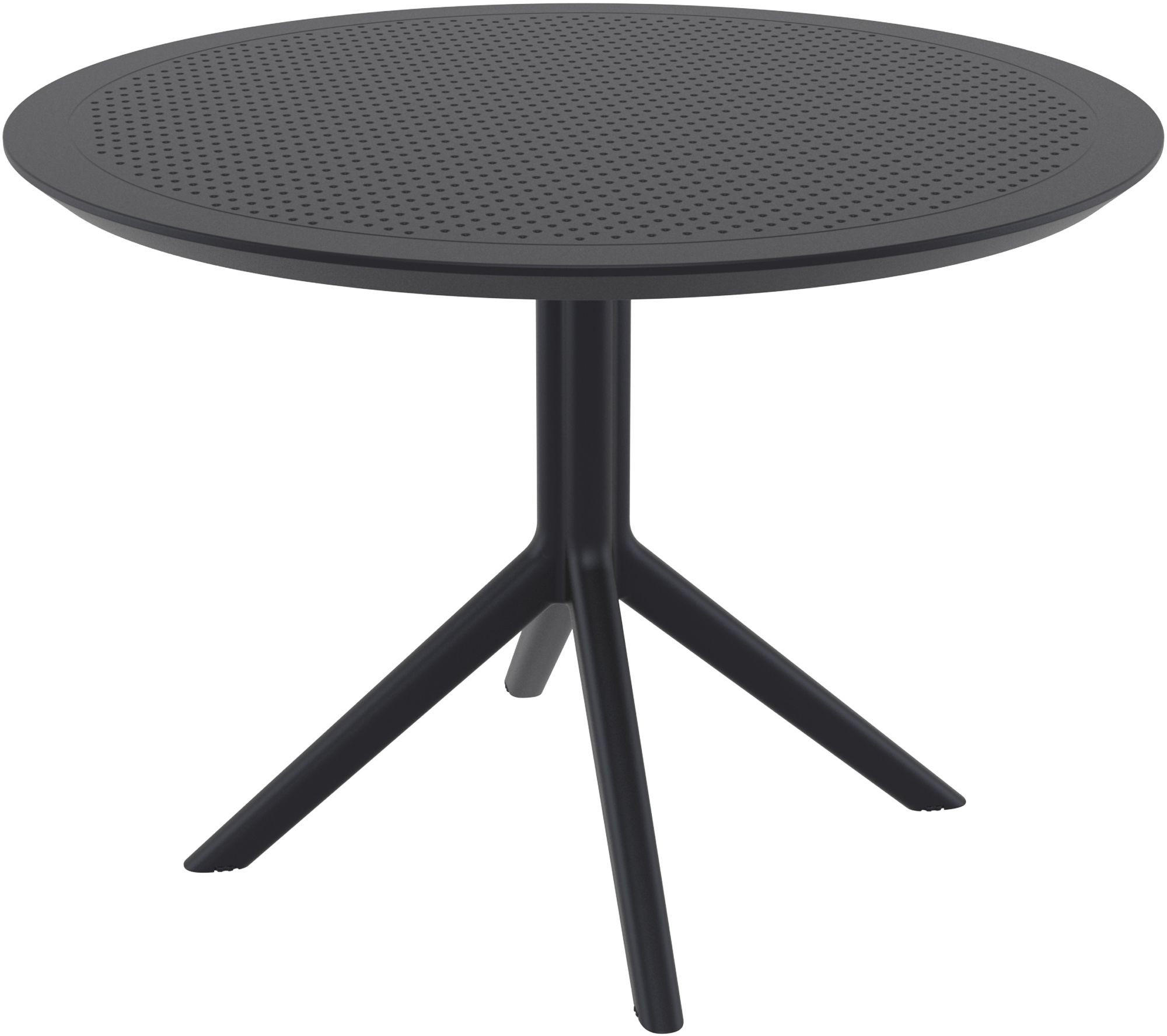 GARTENTISCH rund Ø105 cm Kunststoff Schwarz - Schwarz, Kunststoff (105/105/74cm) - CLP