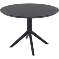 GARTENTISCH rund Ø105 cm Kunststoff Schwarz - Schwarz, Kunststoff (105/105/74cm) - CLP