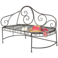 GARTENBANK aus Metall 2-Sitzer 120 cm Braun 140486 - Braun, Metall (60/95/120cm) - DanDiBo