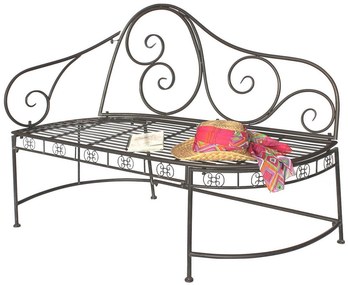 GARTENBANK aus Metall 2-Sitzer 120 cm Braun 140486 - Braun, Metall (60/95/120cm) - DanDiBo