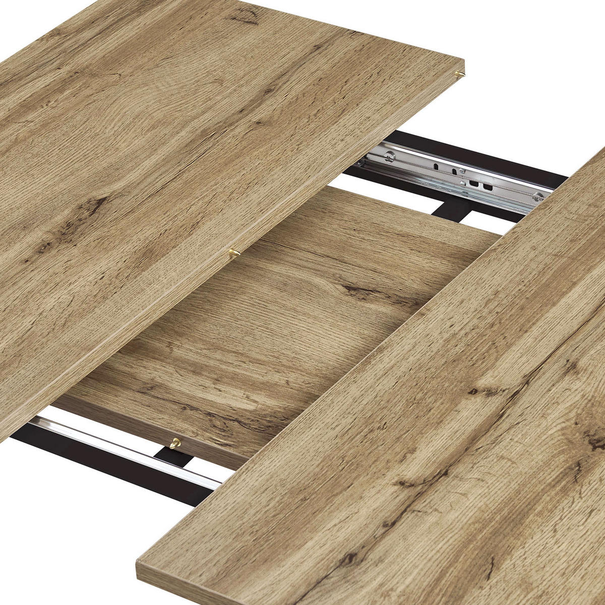 ESSTISCH PIUS 120-160/80/76 cm - Schwarz/Eiche Artisan, Holzwerkstoff/Metall (120/80/76cm) - B&D Home