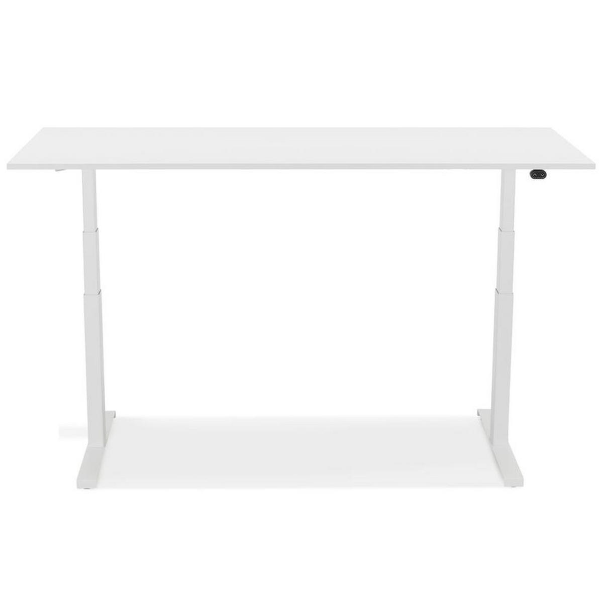 SCHREIBTISCH Höhenverstellbar Elektrisch Ergonomisch XARIX, Weiß 160x80x127 cm - Weiß, Holzwerkstoff/Metall (80/160/127cm) - KADIMA DESIGN