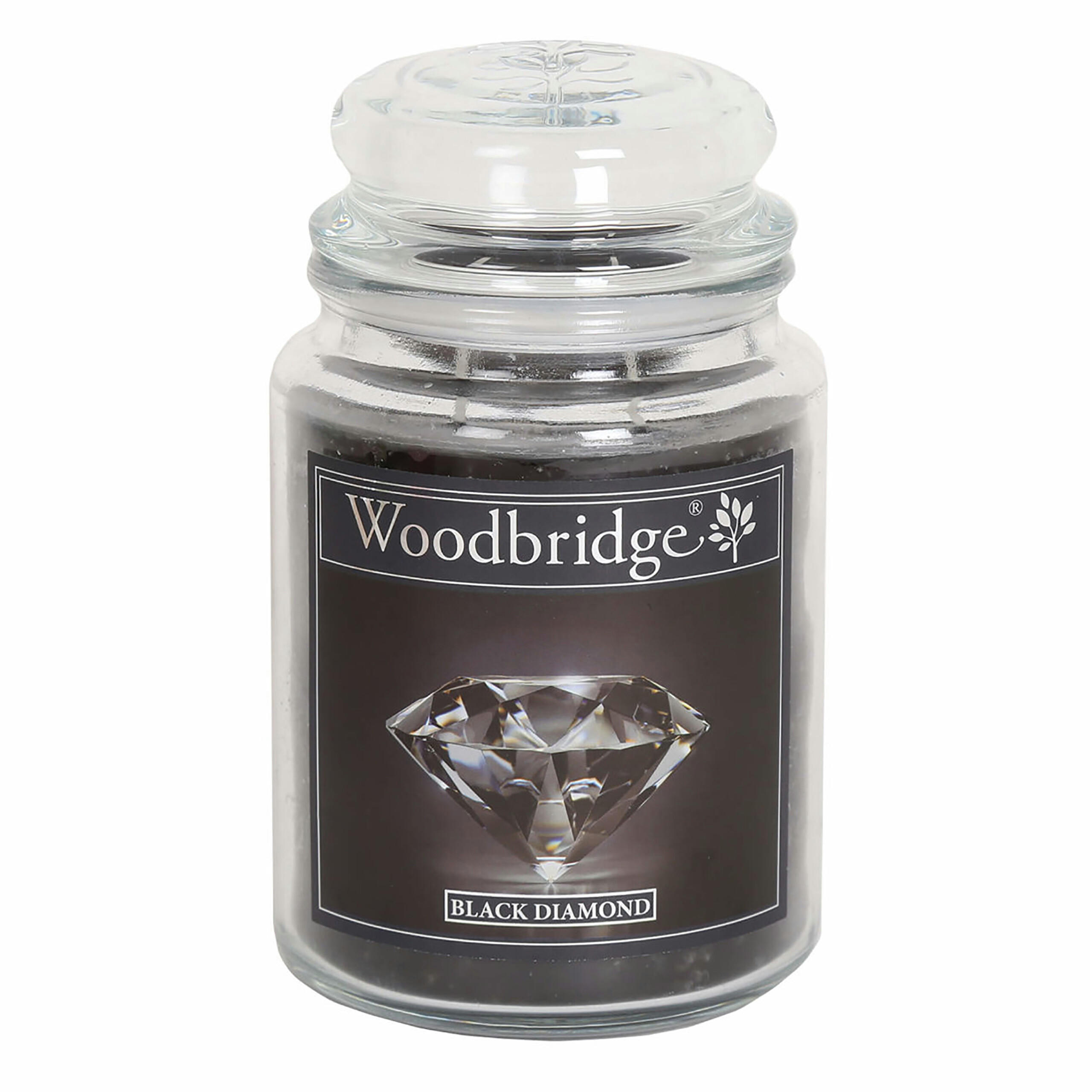DUFTKERZE Woodbridge - Schwarz, Naturmaterialien/Glas (17cm)