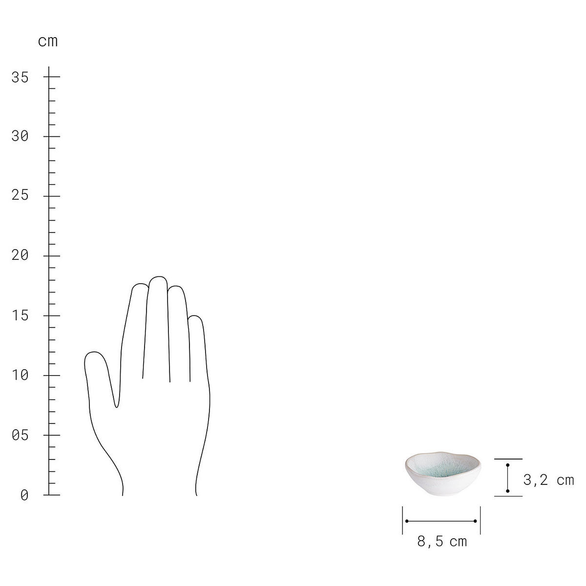 DIPSCHALEN 6er-Set Artisan 95 ml - Grün, Keramik (1/9/3.5cm) - Butlers