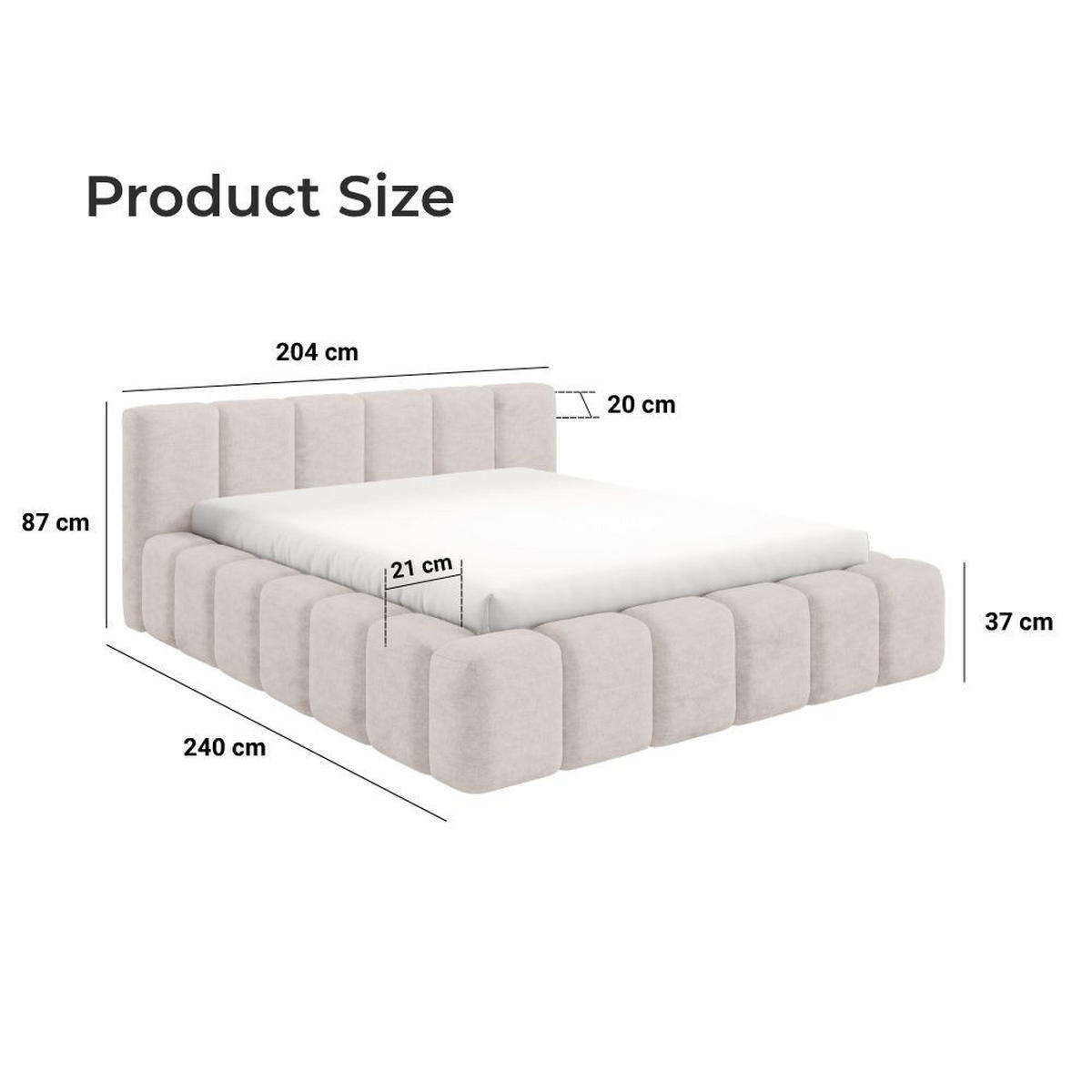 POLSTERBETT KALLA Premium 160x200 cm mit Bettkasten – PERFECT HARMONY 80 - Hellgrau, Holz - Dekori_Interiors