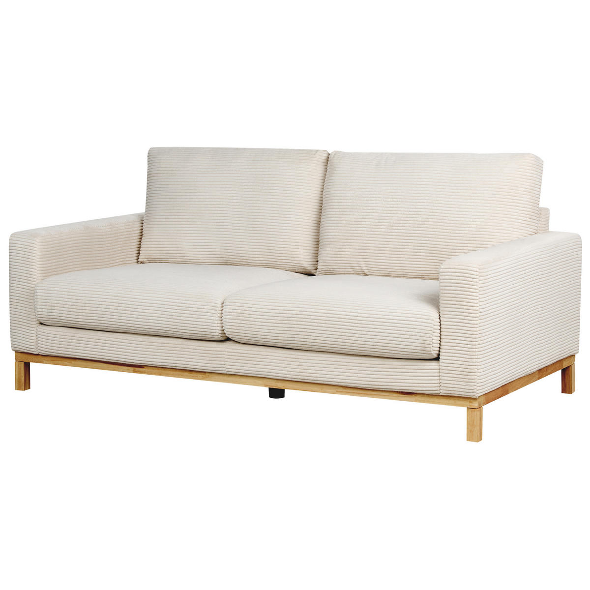 2-SITZER-SOFA Cord hellbeige/hellbraun Siggard - Hellbraun/Beige, Textil (184/84/92cm) - Beliani