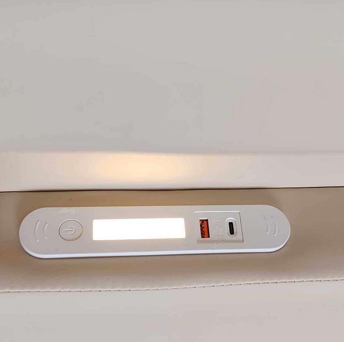 KINDEREINZELBETTEN aus Kunstleder 90x200 cm in Beige mit USB & Nachtlicht - Beige, Leder (90/200cm) - Modfu