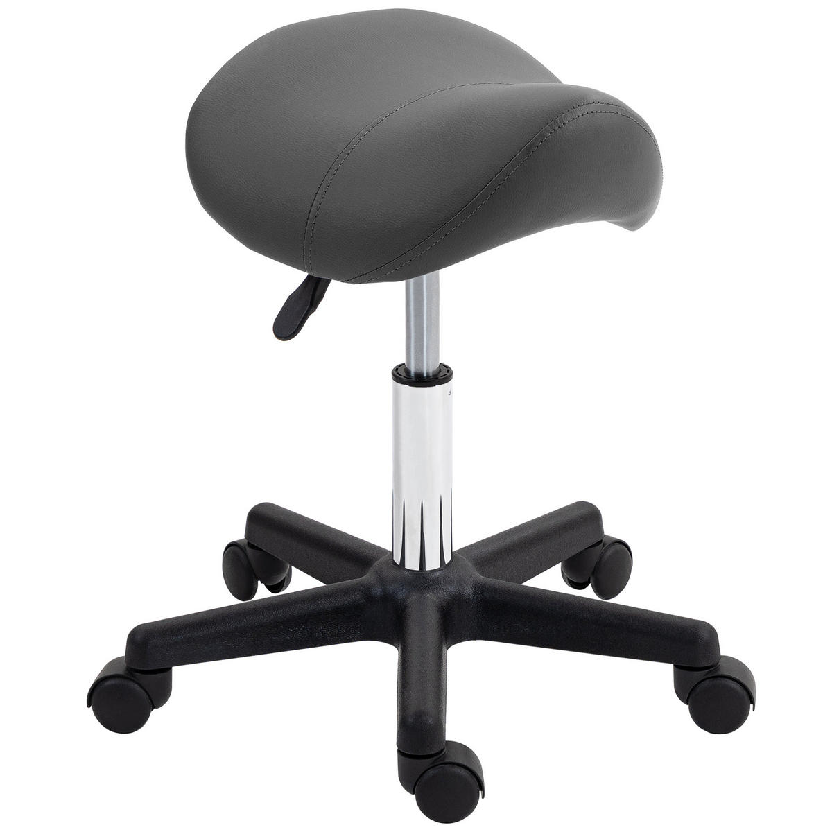 DREHHOCKER DE-09991 sattelförmig, höhenverstellbar, 360° drehbar Grau - Grau, Metall (47/59/48cm) - ComfortXL