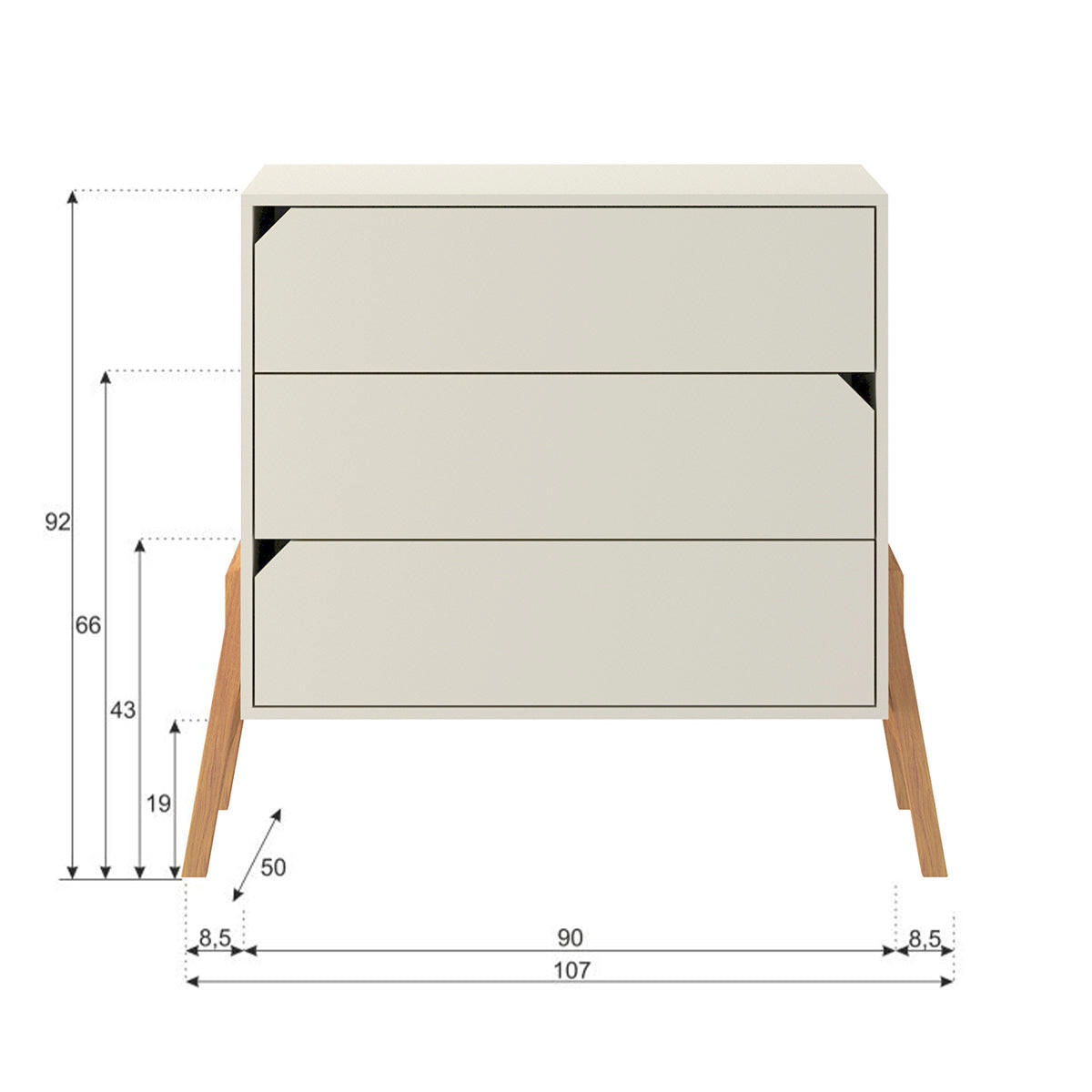 DJEČJA KOMODA Kašmir - bež, drvni materijal (107/91/50cm) - Petits-meubles