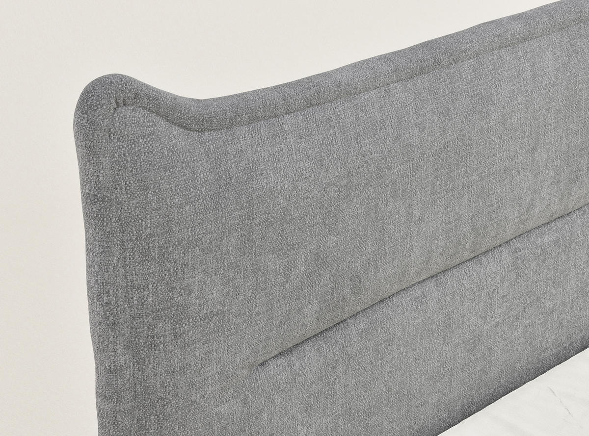 BOXSPRINGBETT Pelino 180/200 cm, in Grau, Bettkasten, Matratze, Topper - Schwarz/Grau, Holz/Holzwerkstoff (180/200cm) - Maison de Reve