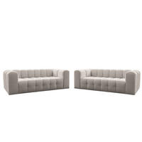 SOFASET Solvie 3-3 In Moly - Creme, Holzwerkstoff/Textil (230/75/106cm) - Fun Möbel