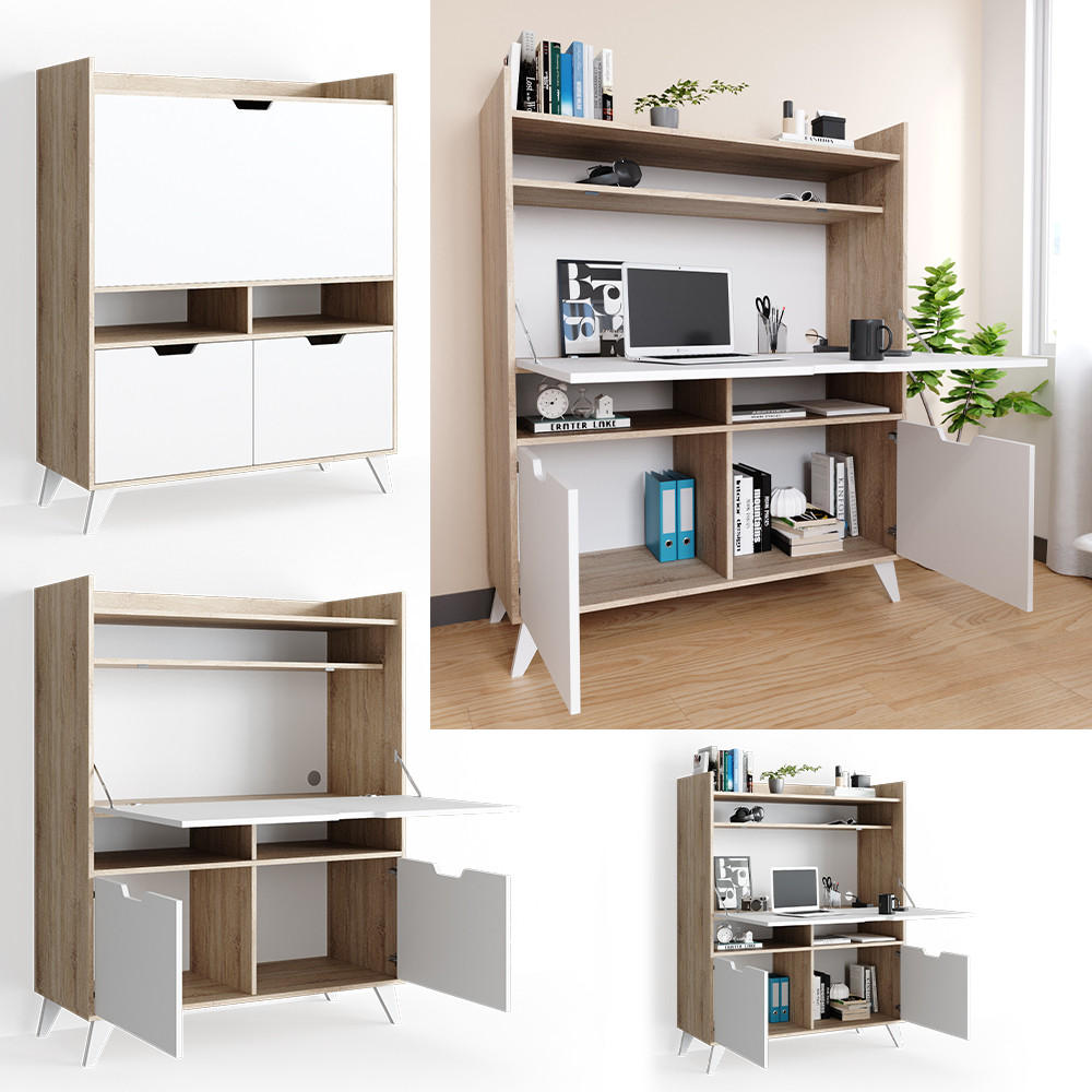 SEKRETÄR SCHREIBTISCH Berdi Sonoma 110 x 45 cm - Sonoma Eiche, Holzwerkstoff (45/110/140cm) - Vicco